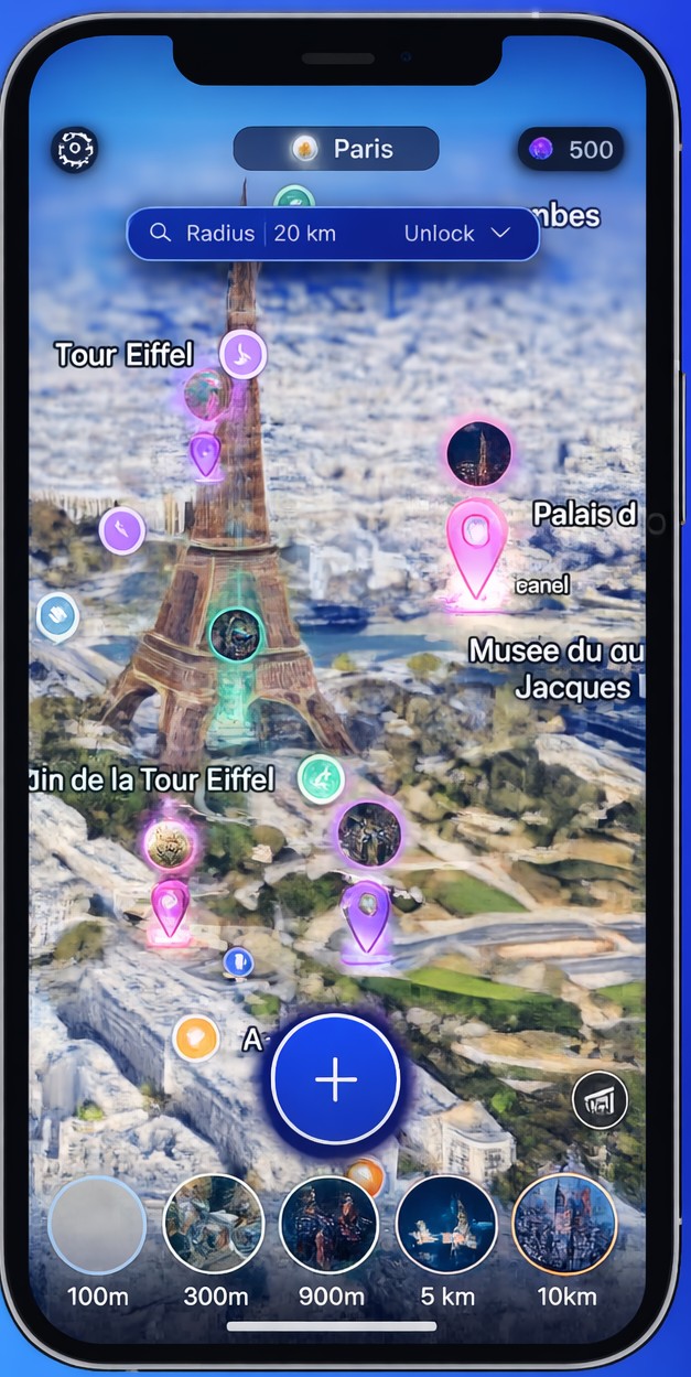 Presenz live map on iPhone — Paris